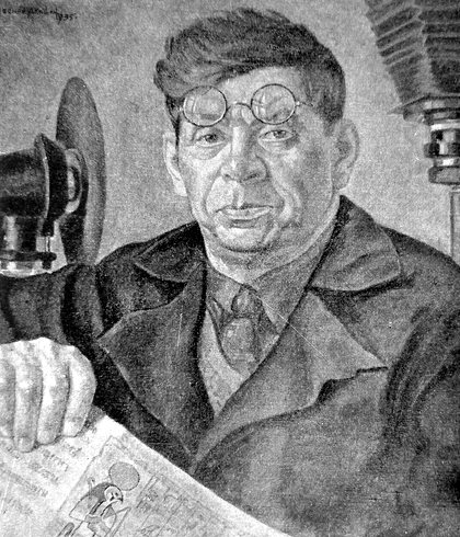 Рис. 3. Николай Петрович Тихонов, основатель ЛКРД. Портрет 1935 г. работы Л. Акишина.